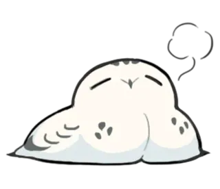 😊 hibou, mignon, dormir, oiseau telegram sticker