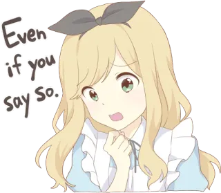 😣 Even if you say so. garota anime, cabelo loiro, desenho animado, bonito, adesivo telegram sticker