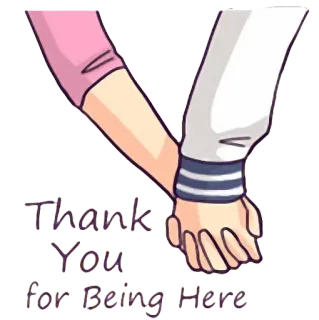 ❤ Thank You for Being Here friendship, support, thank you, kindness, appreciation telegram sticker