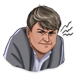 😑 man, angry, portrait, upset, annoyed, pissed off, attitude telegram sticker