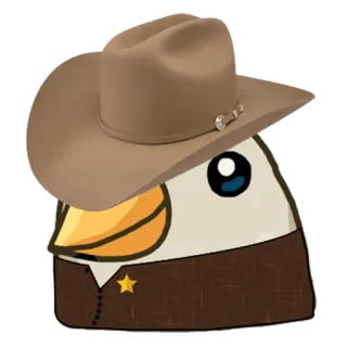 🐦 eagle, sheriff, cowboy, hat, bird telegram sticker