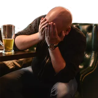 🍷 smutny, picie, stres, mężczyzna, alkohol, piwo telegram sticker