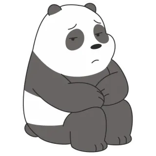 😞 Panda We Bare Bears Panda, We Bare Bears, Kartun, Sedih, Lucu, Beruang telegram sticker