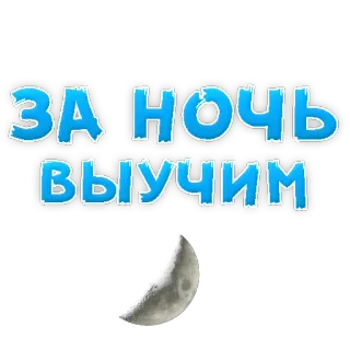 😁 ЗА НОЧЬ ВЫУЧИМ text, learn, night, moon telegram sticker