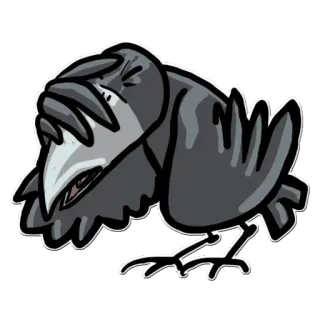 🤦‍♂️ птица, ворона, разочарован, грустный, мультик telegram sticker