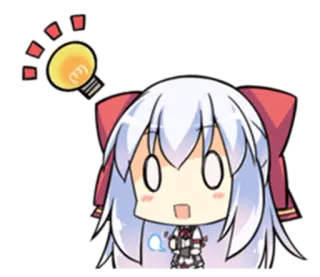🤔 Anime, Desenho animado, Lâmpada, Ideia, Surpreso, Kawaii, Chibi telegram sticker