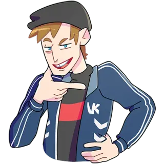 😏 đàn ông, người Slav, bộ đồ thể thao, hoạt hình, chỉ telegram sticker