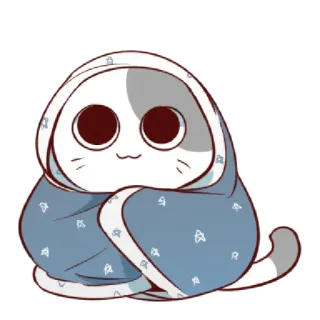 🥶 cat, cute, blanket, animal, cartoon telegram sticker