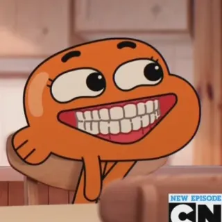 😁 Darwin Watterson The Amazing World of Gumball NEW EPISODE Cartoon, Fisch, Orange, lächelnd, Animation whatsapp sticker