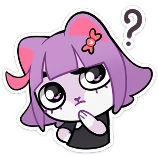 🤔 แมว, อนิเมะ, สติกเกอร์, น่ารัก, การ์ตูน, คำถาม whatsapp sticker