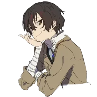 😏 Dazai Osamu Bungou Stray Dogs Anime, Dazai Osamu, Bungo Stray Dogs, Charakter telegram sticker