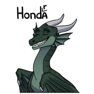 👍 Honda dragão, réptil, fantasia, desenho animado, fofo telegram sticker