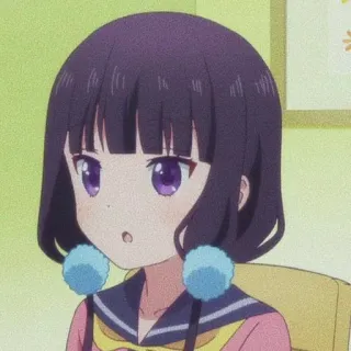 🍇 anime girl, cartoon, cute, purple hair, anime, kawaii, girl telegram sticker