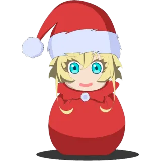 🤶 Tanya Degurechaff Saga of Tanya the Evil Anime, Chibi, Weihnachten, Weihnachtsmütze, Tanya Degurechaff, Saga der Tanya des Bösen, Fanart, Feiertag whatsapp sticker