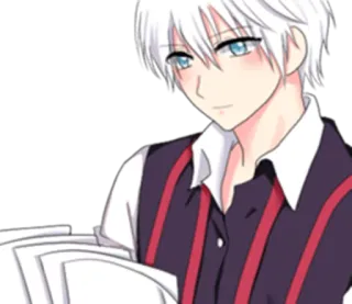 👱 Anime, Junge, Weißes Haar, Blaue Augen telegram sticker