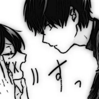 💥 すっ Anime, Mangá, Triste, Chorando, Ilustração, Texto japonês telegram sticker