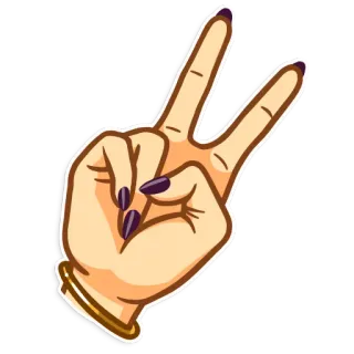 ✌ hand, peace sign, fingers, gesture, nails telegram sticker