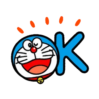 🔵 Doraemon OK 도라에몽, 애니메이션, 만화, OK whatsapp sticker