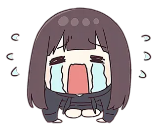 😭 crying, sad, anime, girl, tears, emotional telegram sticker