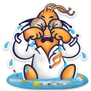 😭 RedGen การ์ตูน, นักวิทยาศาสตร์, การแพทย์, ร้องไห้, เสื้อกาวน์ telegram sticker