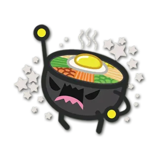 🙋 食物, 碗, 生气, 插图, 卡通, 贴纸 telegram sticker