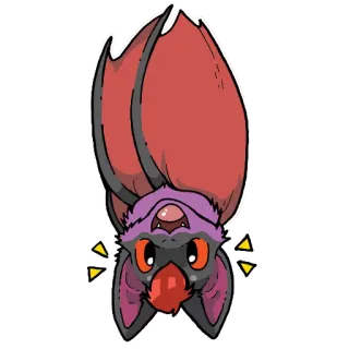 😃 nietoperz, zwierzę, słodki, kreskówka, ssak telegram sticker