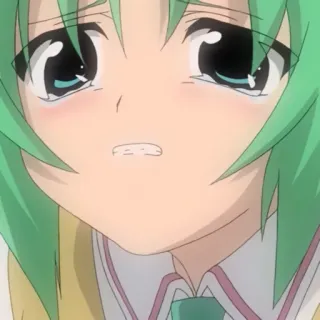🍵 anime, chica, triste, llorando, expresión whatsapp sticker