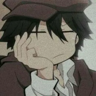 🥯 anime, desenho animado, personagem, retrato, homem, chapéu telegram sticker