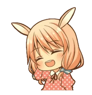 😅 Anime, Kawaii, Fofo, Chibi, Desenho animado, Ilustração, Coelho, Mangá whatsapp sticker