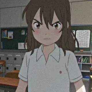 🎭 anime, menina, brava, escola telegram sticker