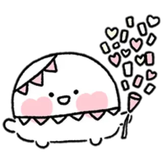 🥳 dễ thương, ma, hoạt hình, lễ kỷ niệm, tiệc tùng, trái tim telegram sticker