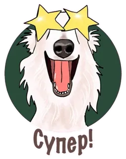 🤩 Супер! chien, étoiles, mignon, autocollant, super telegram sticker