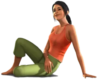 😊 woman, sitting, casual, relaxed, portrait telegram sticker