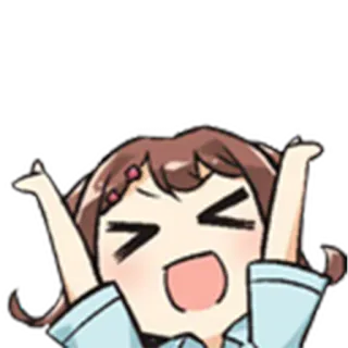 🙋‍♀️ 漫画, アニメ, 幸せ, 興奮, 女の子, 陽気 whatsapp sticker