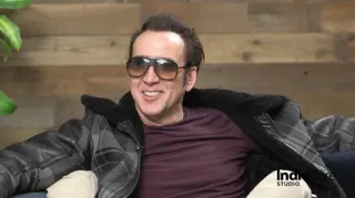 🥃 Nicolas Cage actor, celebrity, man, glasses, portrait telegram sticker
