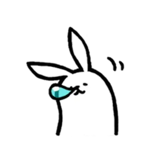 😪 lapin, dessin animé, animal, mignon, doigt whatsapp sticker