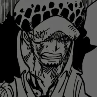 💜 Trafalgar Law One Piece トラファルガー・ロー, ワンピース, アニメ, マンガ, キャラクター, 泣く, 悲しい telegram sticker