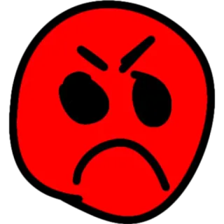 👿 zły, czerwony, kreskówka, emoji, sfrustrowany, zdenerwowany telegram sticker