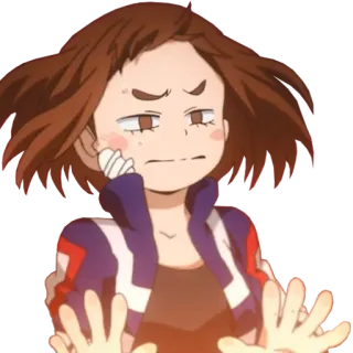 😒 Ochaco Uraraka My Hero Academia Anime, My Hero Academia, Ochaco Uraraka, Personaje, Sticker Anime, Sticker telegram sticker