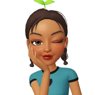 🤤 Cartoon, Avatar, Zwinkern, Mädchen, Süß, Freundlich whatsapp sticker