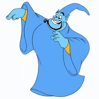 😴 Genie Aladdin desenho animado, gênio, magia, Disney, personagem telegram sticker