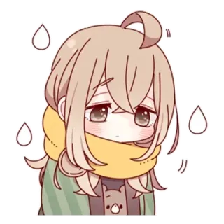 😓 Anime, Triste, Lindo, Chica, Kawaii telegram sticker