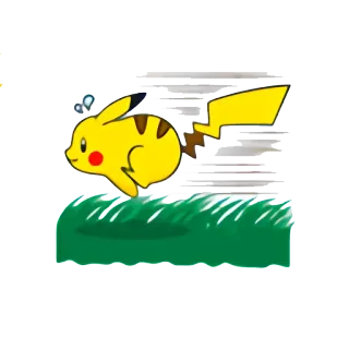 🏃 Pikachu Pokemon pikachu, pokemon, desenho animado, anime, amarelo, elétrico, correndo whatsapp sticker