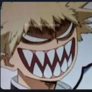 🖕 Bakugo My Hero Academia anime, manga, Bakugo, My Hero Academia, marah, gigi telegram sticker