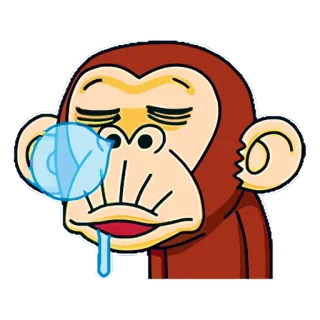 😪 猴子, 哭, 难过, 眼泪, 猿, 卡通, 动物 telegram sticker