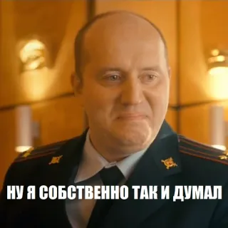 😒 НУ Я СОБСТВЕННО ТАК И ДУМАЛ russisch, citaat, uitdrukking, politie, agent telegram sticker
