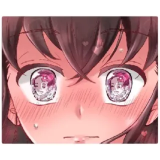 😁 Anime, Chica, Linda, Sonrojo, Amor telegram sticker