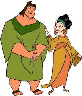 ❤ Pacha and Chicha The Emperor's New Groove disney, cartoon, couple, the emperor's new groove, pacha, chicha telegram sticker