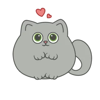 💖 고양이, 귀여운, 스티커, 동물, 하트, 만화 telegram sticker