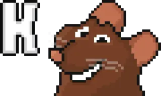 😊 H крыса, пиксель арт, буква H, животное, грызун telegram sticker